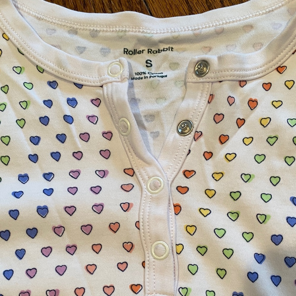 Roller Rabbit Multicolor Hearts Women’s size Small Pajama Set - Picture 2 of 7